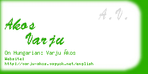 akos varju business card